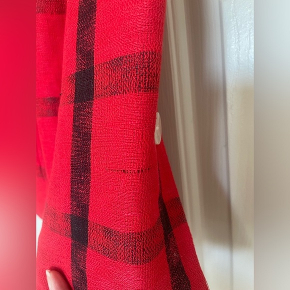 Vintage Giorgio Sant Angelo linen black and red plaid skirt 6 - Picture 6 of 7